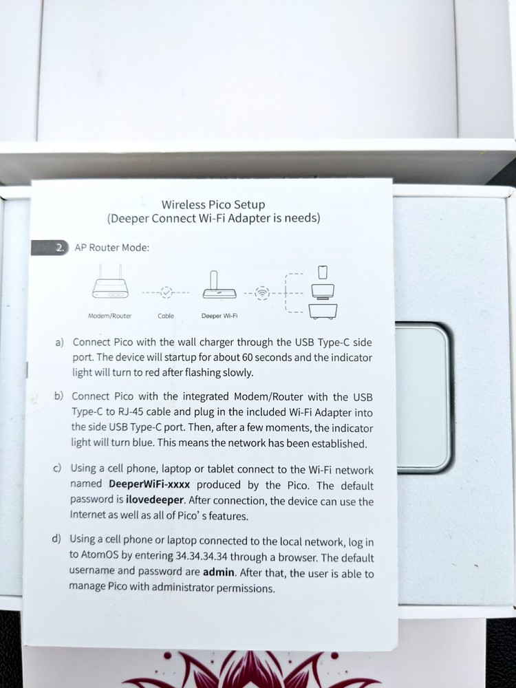 Deeper Connect Pico Wi-Fi Decentralized Crypto Miner - White