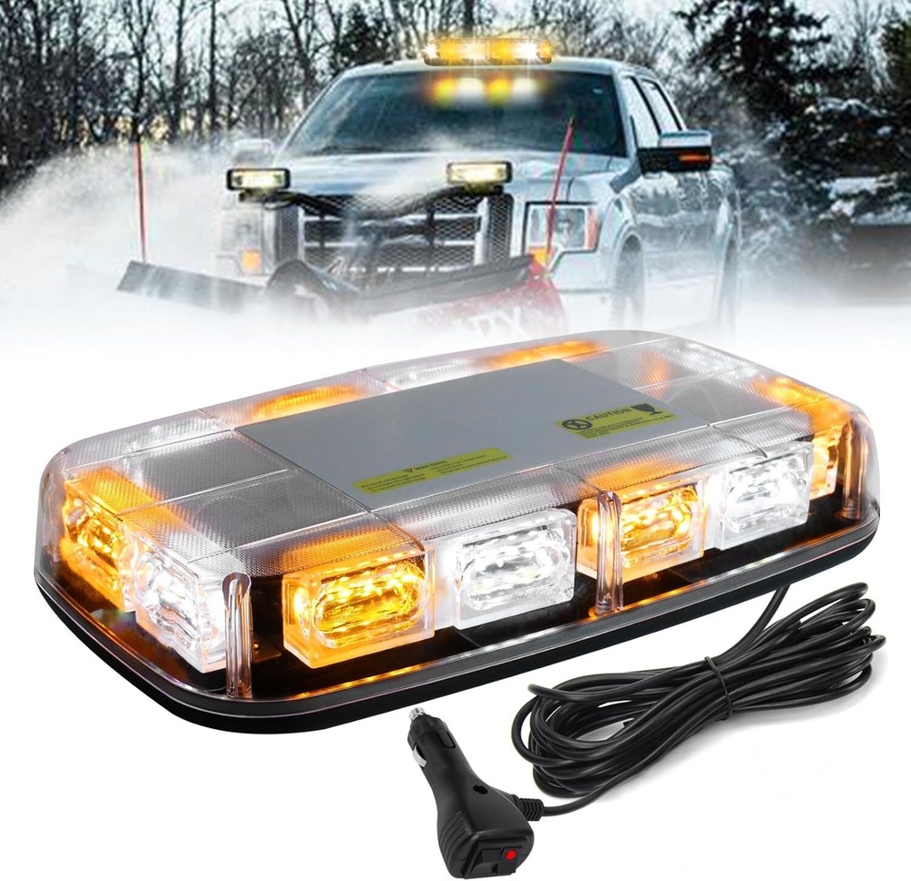 1pc LED Strobe Beacon Light Rooftop Emergency Warning Hazard White Amber NEW
