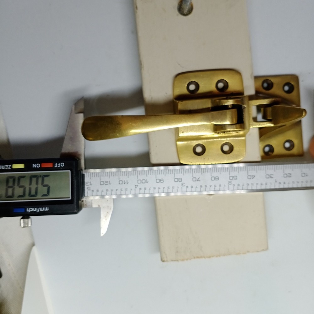 1/2" offset Solid Brass Rare 5" Ice Box Catch Lever heavy old style cast kitchen