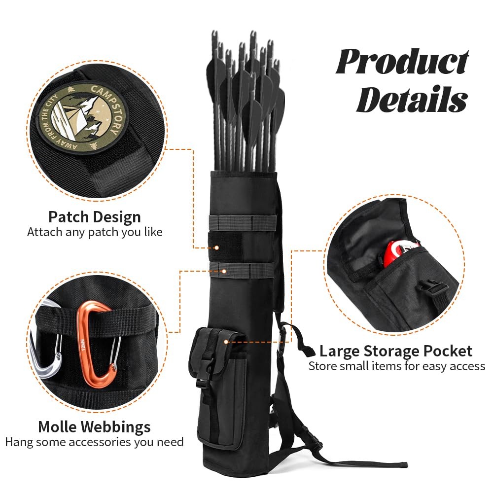 Archery Lightweight Back Quiver, Adjustable With Molle System Shoulder Holder...