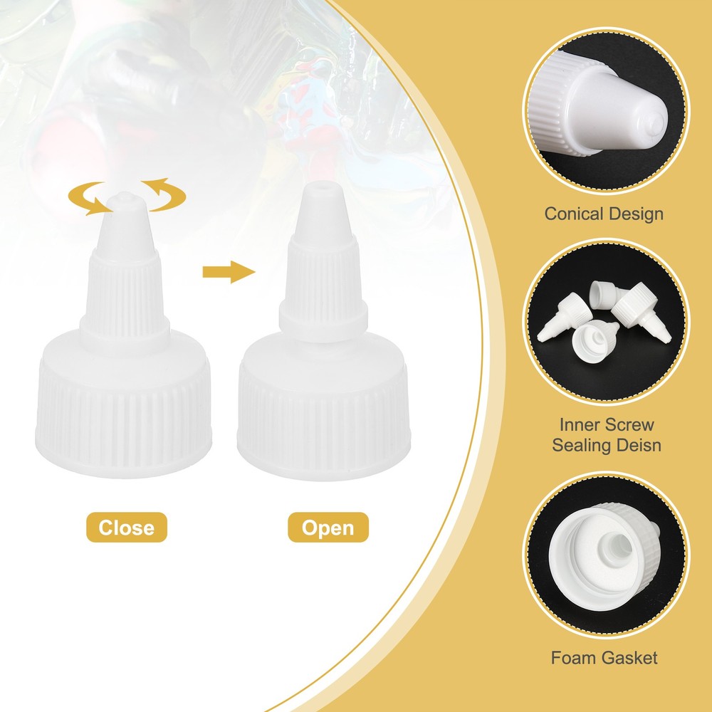 18Pcs 24/410 Replacement Caps for White Plastic Ribbed Bottles