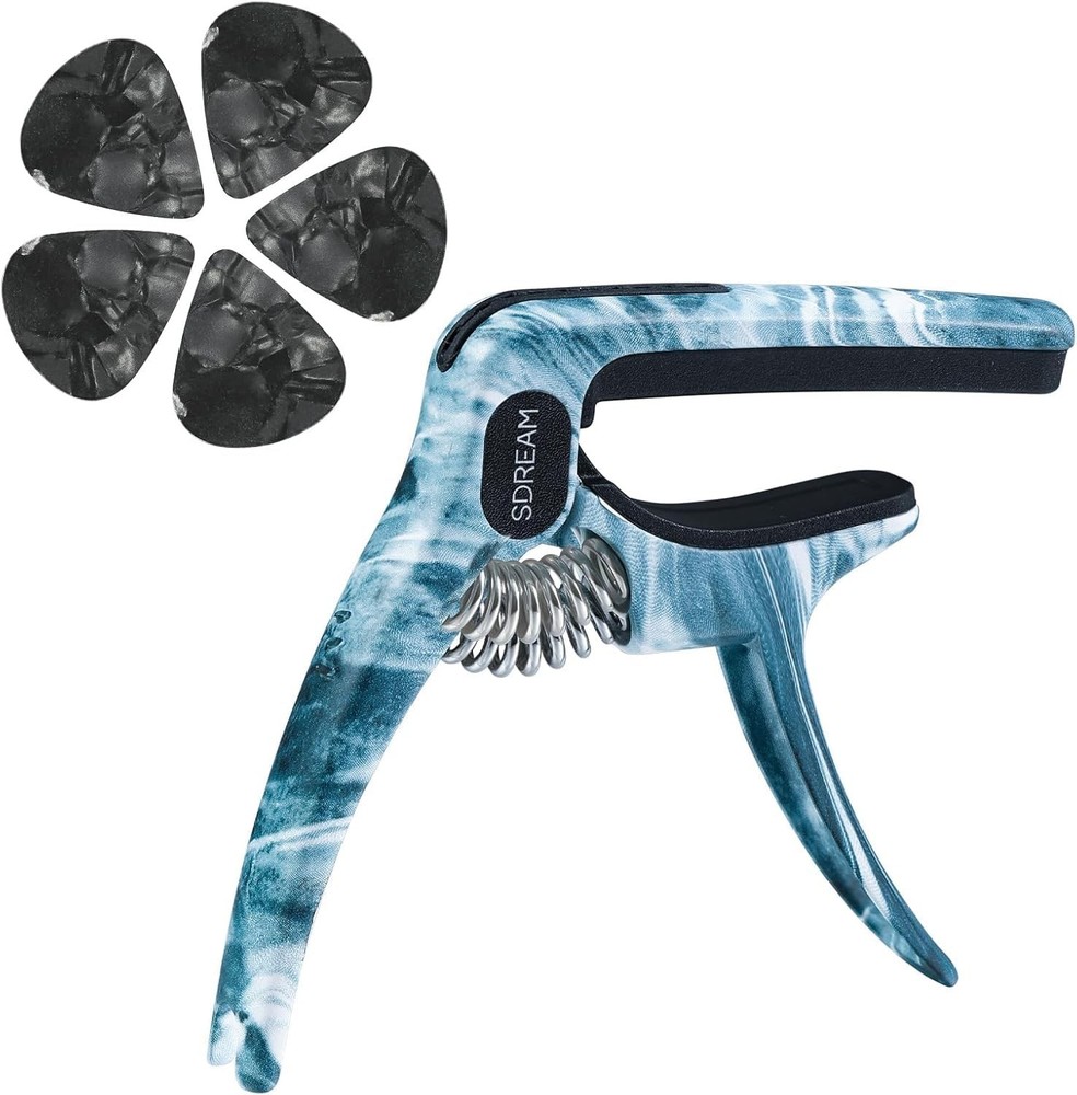 Guitar Capo for 6-String Acoustic, Electric, Classical Guitars, Ocean Blue