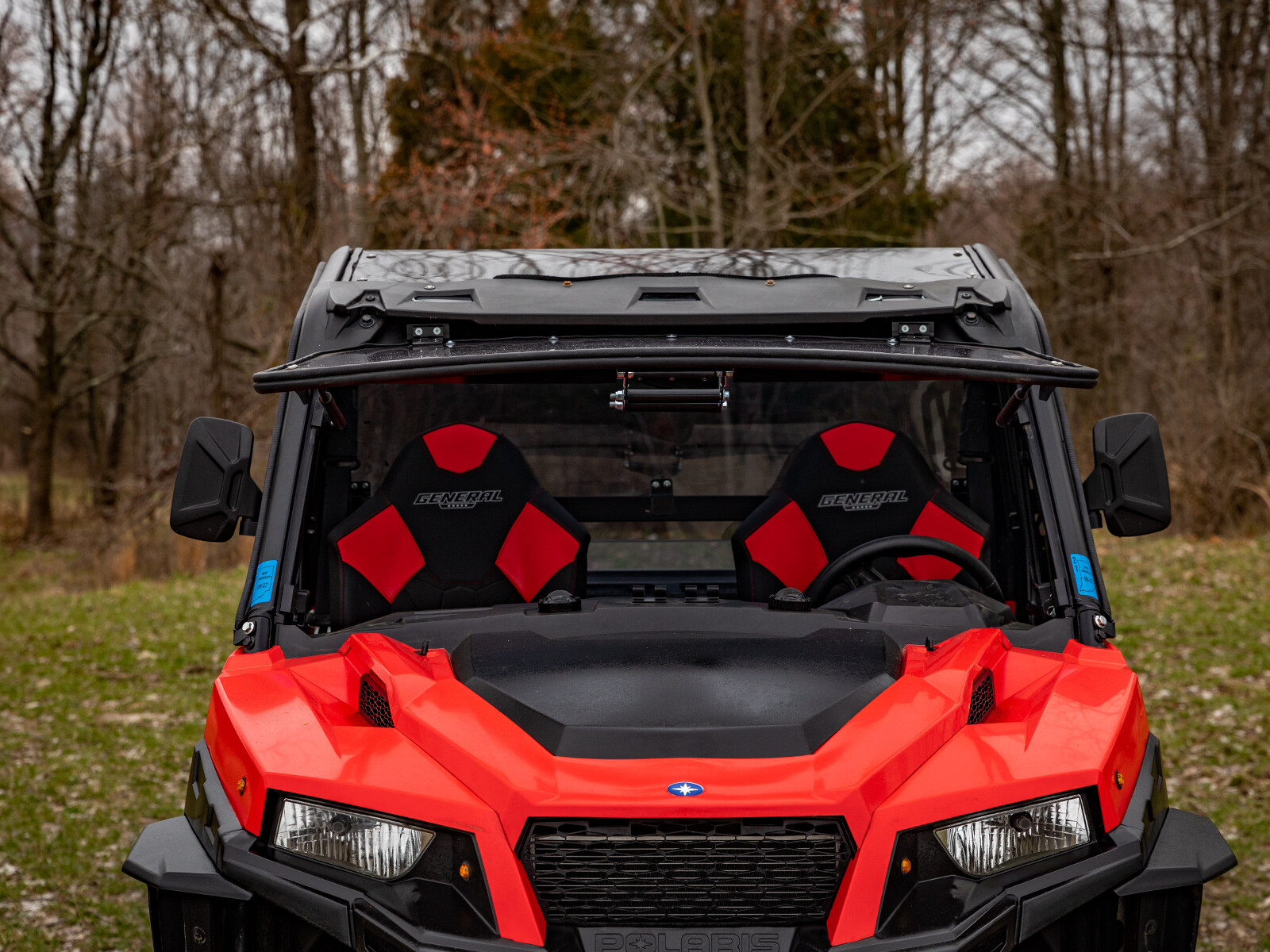 SuperATV Scratch Resistant Flip Windshield for Polaris General 1000 (2017+)