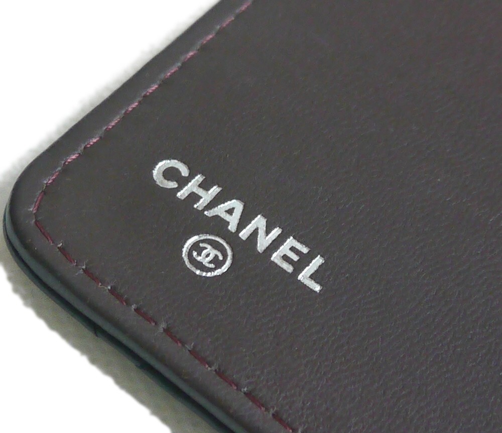 Authentic CHANEL Notebook cover lambskin COCO mark Leather #4174