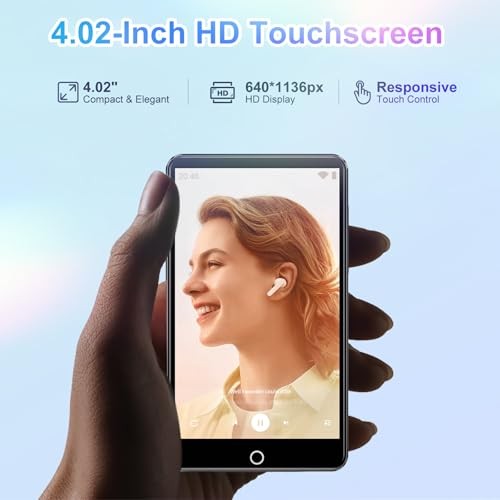 mp3 Player with Bluetooth and WiFi, 4.0IN Touchscreen Android MP3 Player 80GB