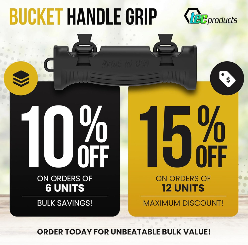 HANDTEC Bucket Handle Grip - Ergonomic Rubber Handle Replacement for Constructio
