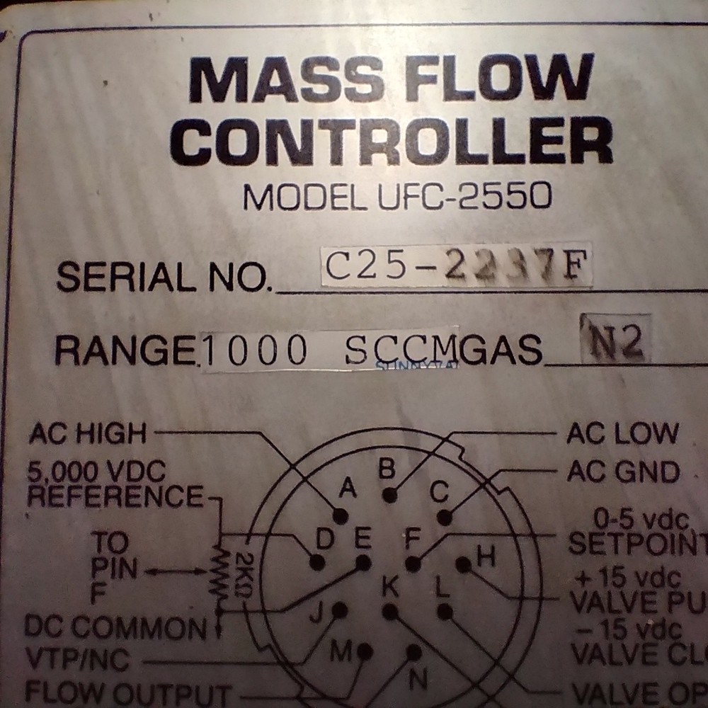Mass Flow Controller Unit UFC-2550, Gas- N2, Range- 3000sccm, Used