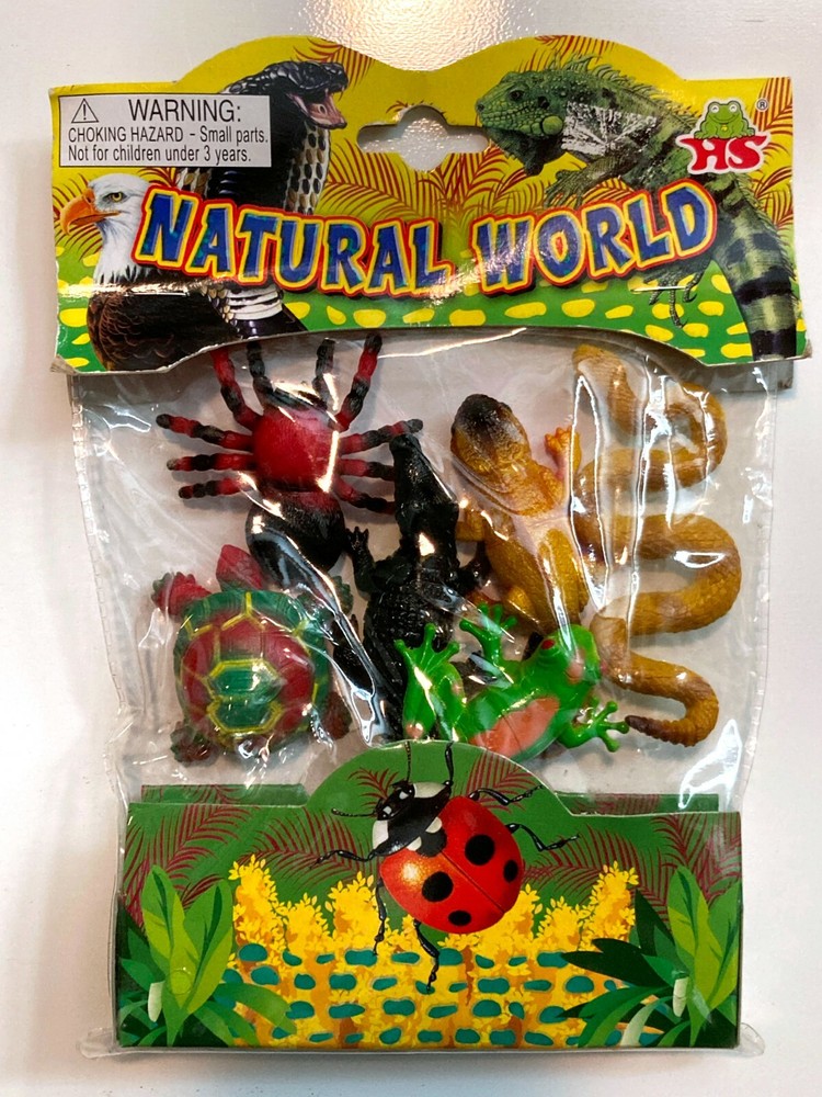 Natural World 6 Creatures Animals Snake Turtle Spider Lizard Tree Frog Alligator