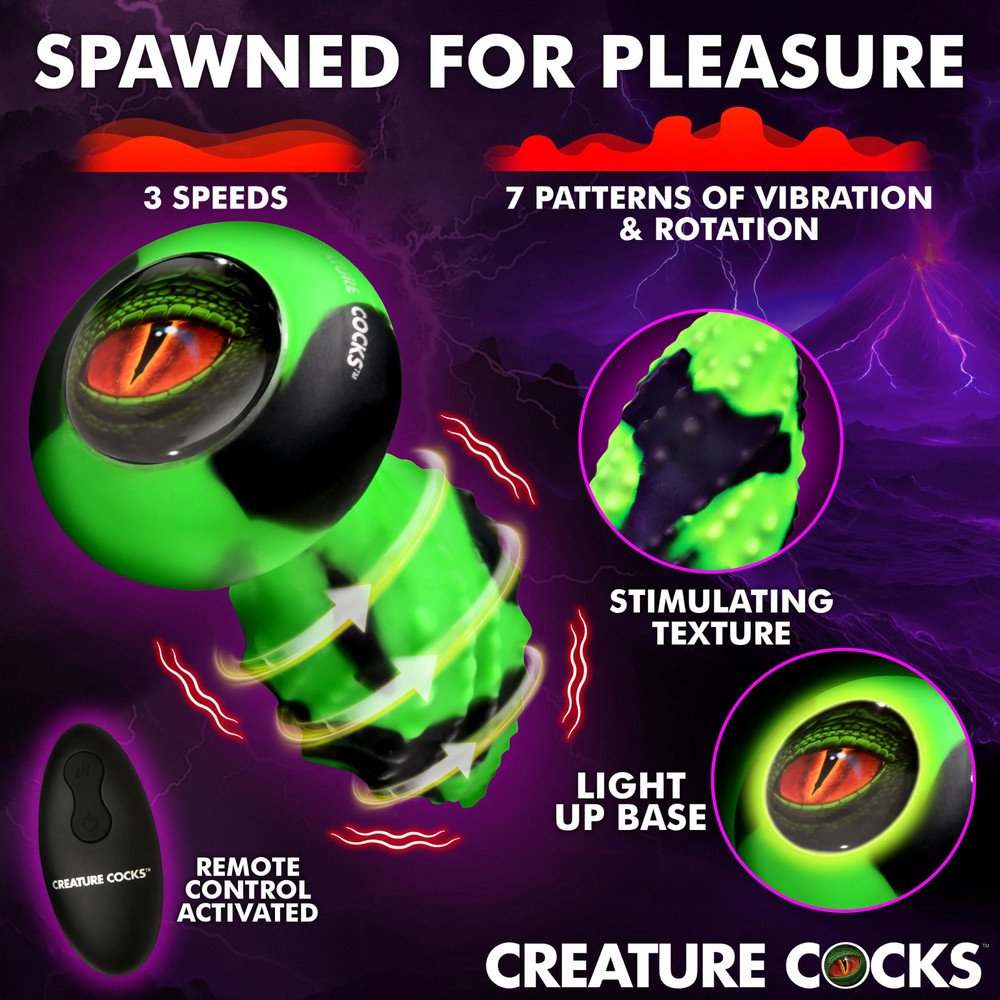 Powerful Vibrating Squirming Fantasy Remote Controlled Silicone Anal Butt Plug