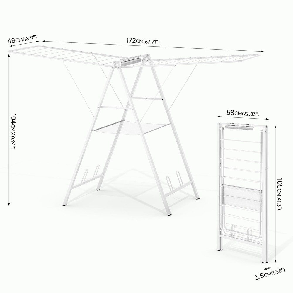 Drying Rack Clothing, Clothes Drying Rack Foldable, Metal Laundry Drying Rack...