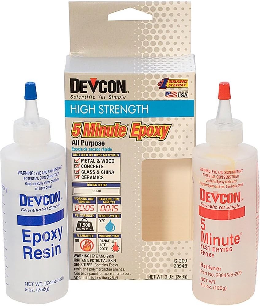 Epoxy Glue Strong Fast Drying Water Resistant Clear Bond 2 Bottles