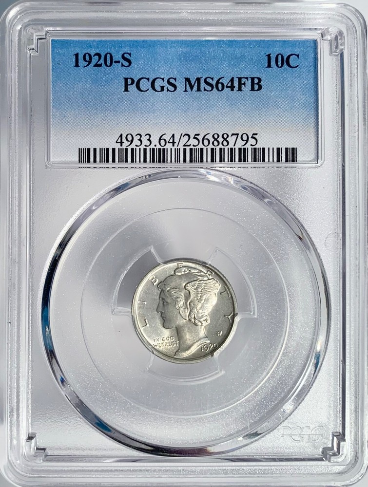 1920 S Mercury Dime 10C PCGS MS 64 FB