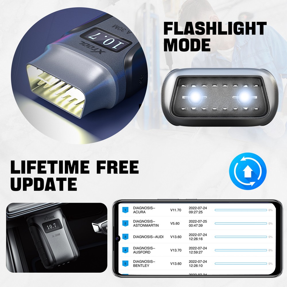 XTOOL A30D Full BiDirectional Scan Tool Car OBD2 Scanner Auto Diagnostic Reader