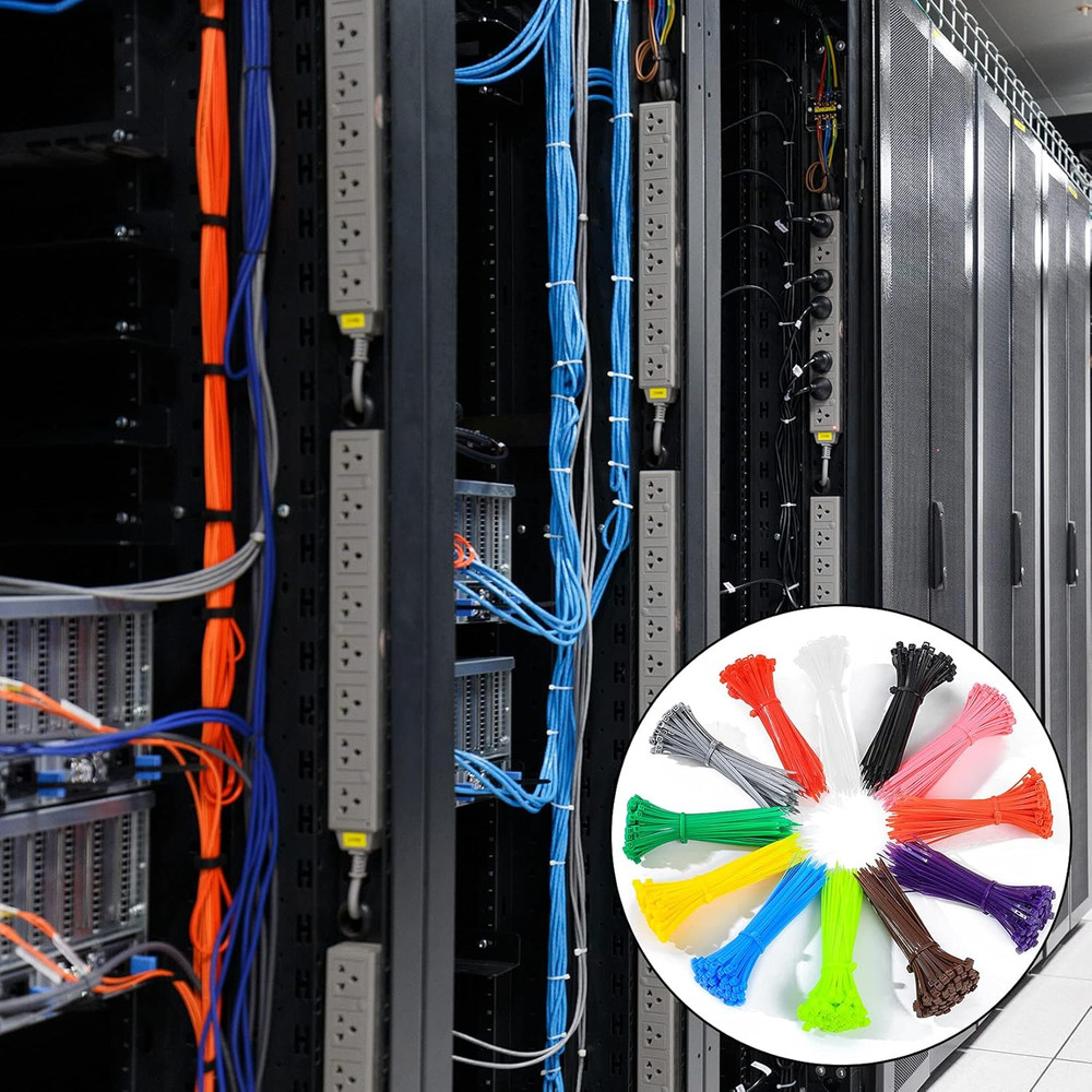 1200 Pcs Mixed Colored Zip Ties, 4 Inch Multicolor Self-Locking Nylo