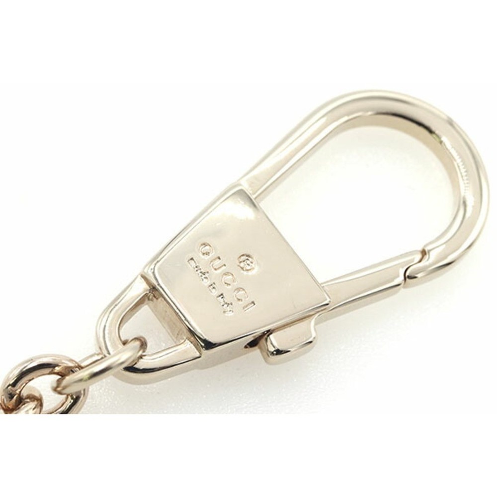 Gucci Key Ring Brown Silver Metal Used