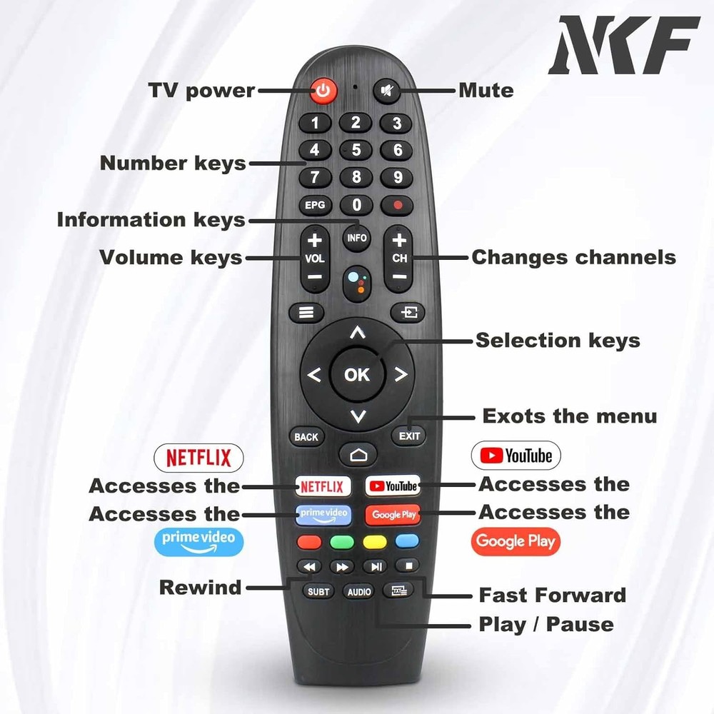 EC32V2HA EC40V2FA Replace Remote Control for Caixun Android TV Black