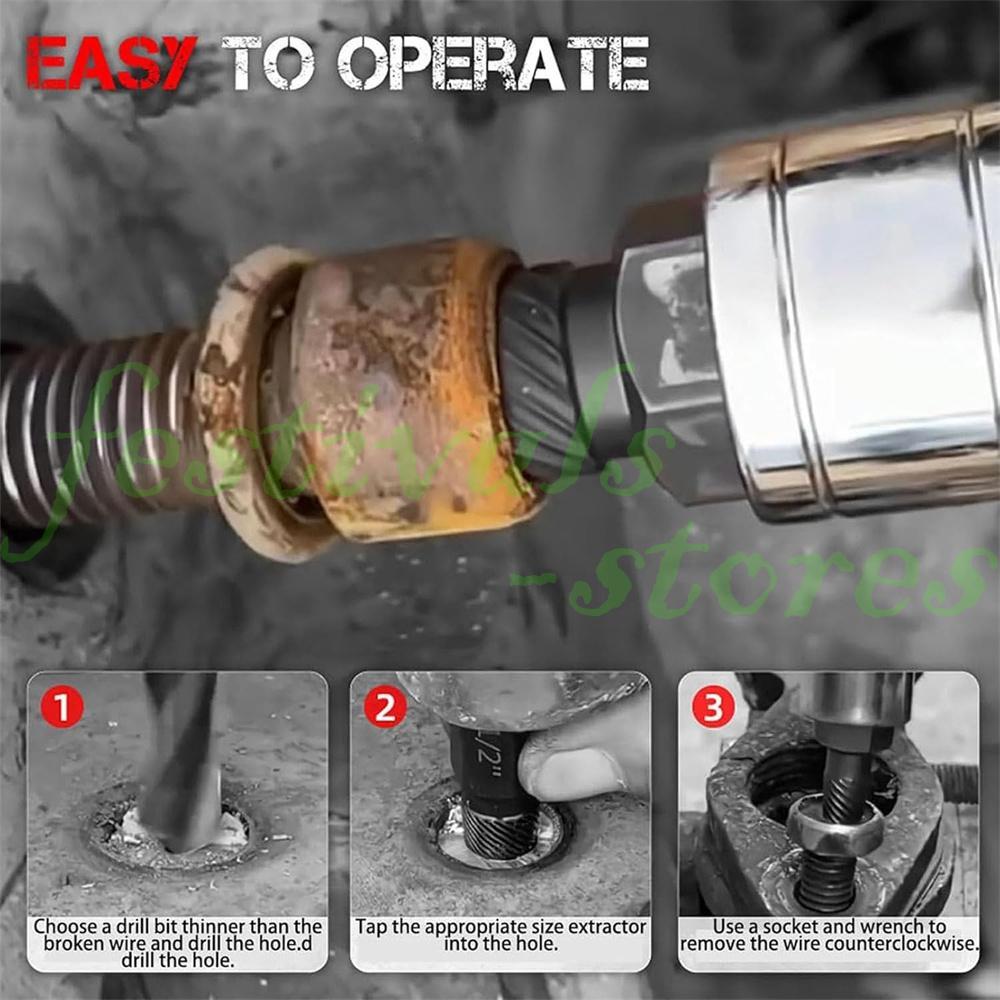 25 PC Multi-Spline Screw Extractor Set Hex Head Bit Socket Wrench Bolt Remover