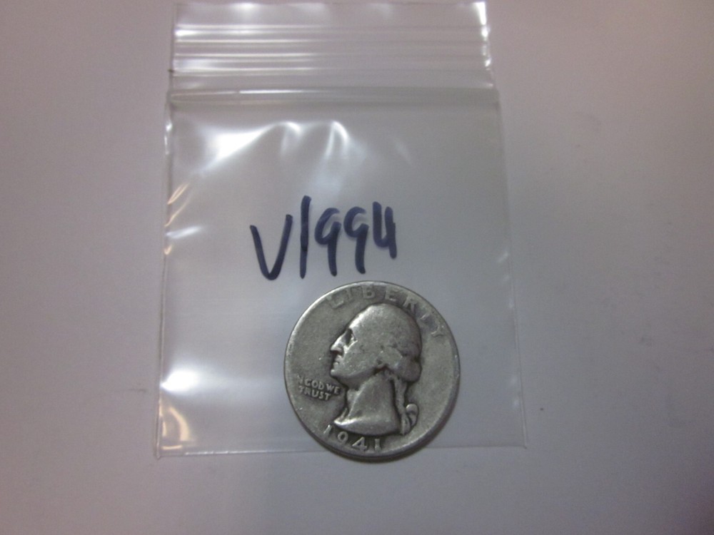 1941 Washington Silver Quarter 90% Silver