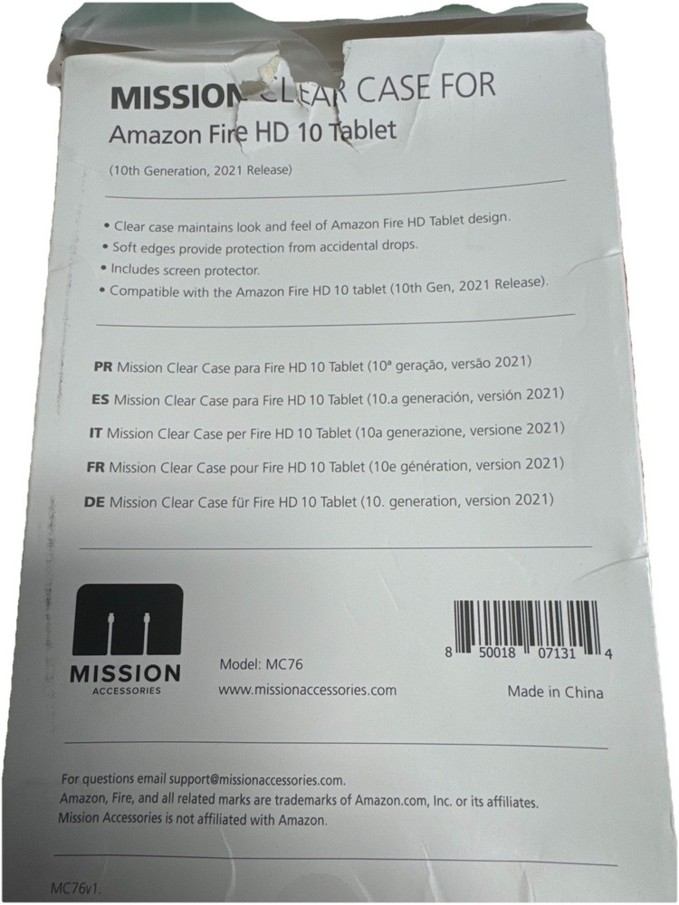 Mission Clear Case + Screen Protector for Amazon Fire HD 10