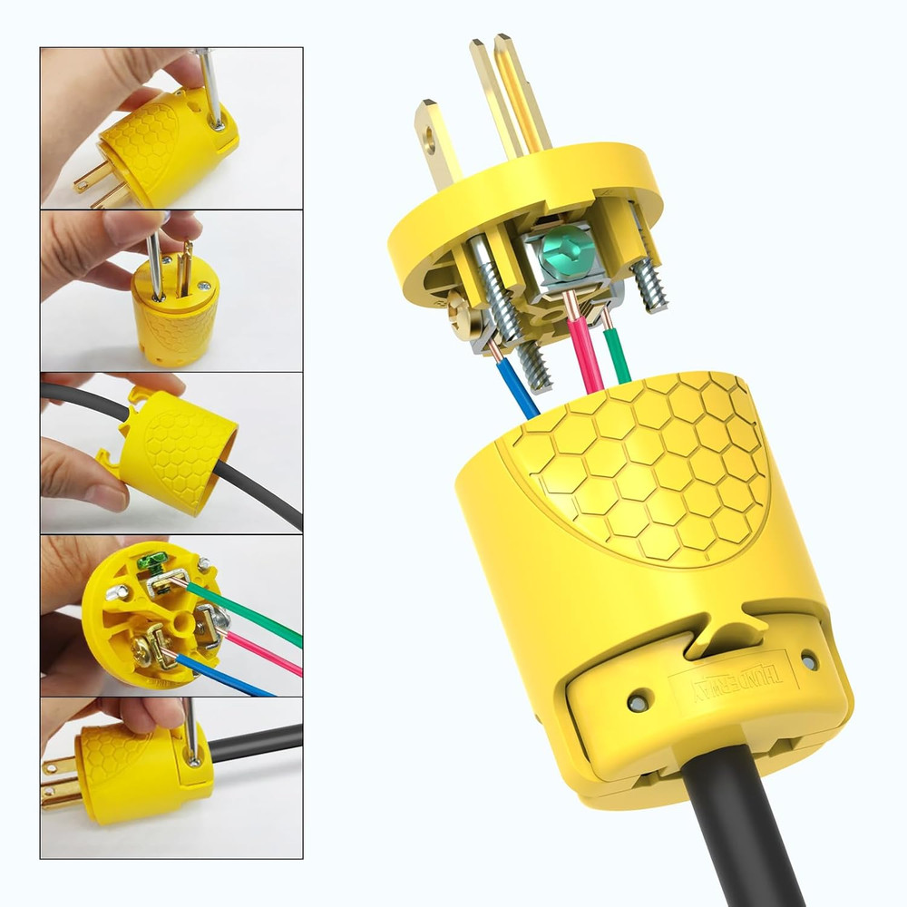Thunderway Electrical Replacement Plug & Connector Set, Extension Cord Ends Male