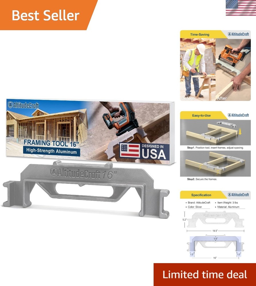 Framing Tools - 16″ Framing Stud Layout Tool, Stud Framing Jig for 16 Inch On...
