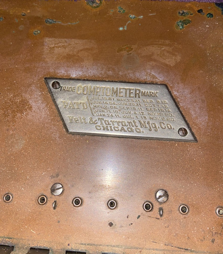 Antique Vintage Felt & Tarrant Comptometer Adding Machine 1920'S