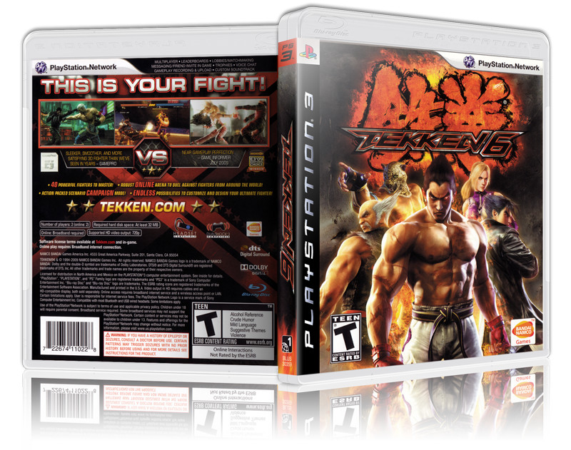 Tekken 6 - Replacement PS3 Cover and Case. NO GAME!!