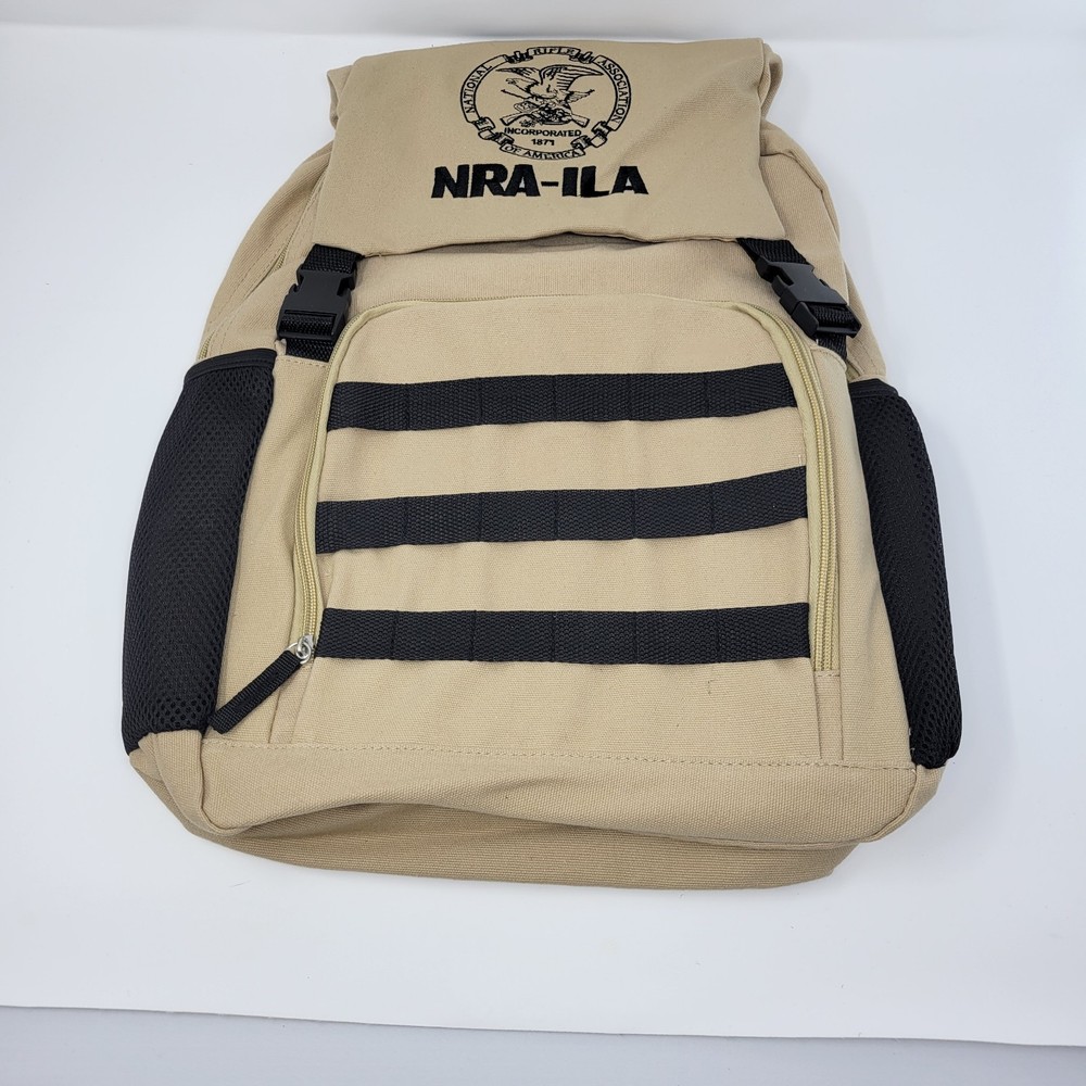 NRA-ILA Embroidered Eagle Logo Backpack Tactical Bug Out Bag Beige