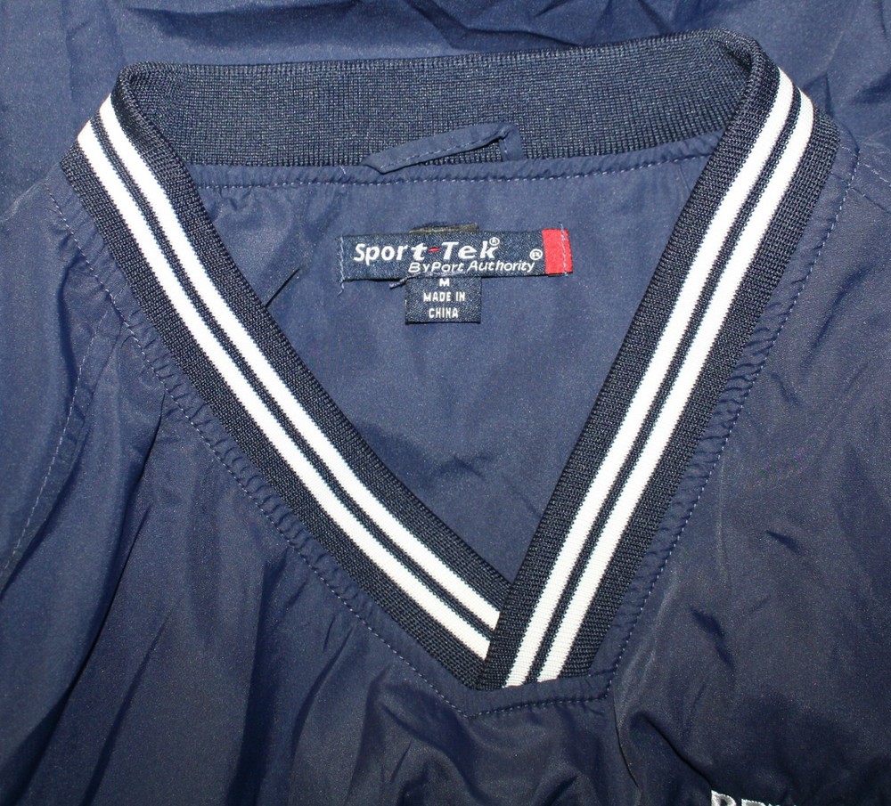 BBVA Compass Consumer Finance ~ Men's Medium V-Neck Pullover Shirt Jacket Navy