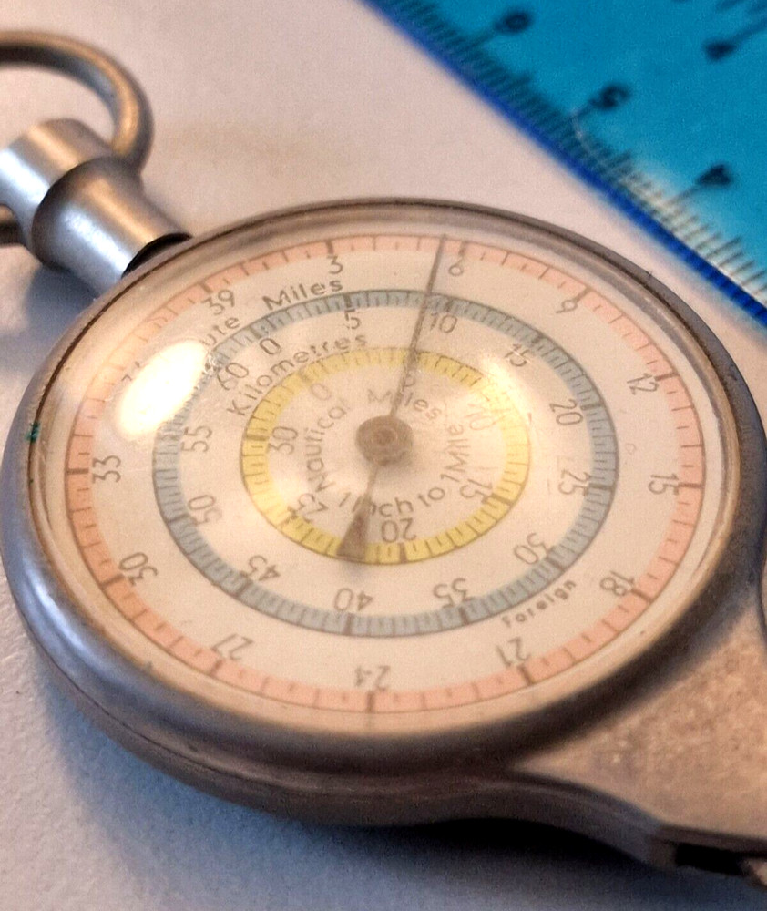 Vintage Enbesco opsimeter map measuring wheel double sided