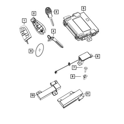 Mopar 68159259AA Keyless Entry Antenna Center