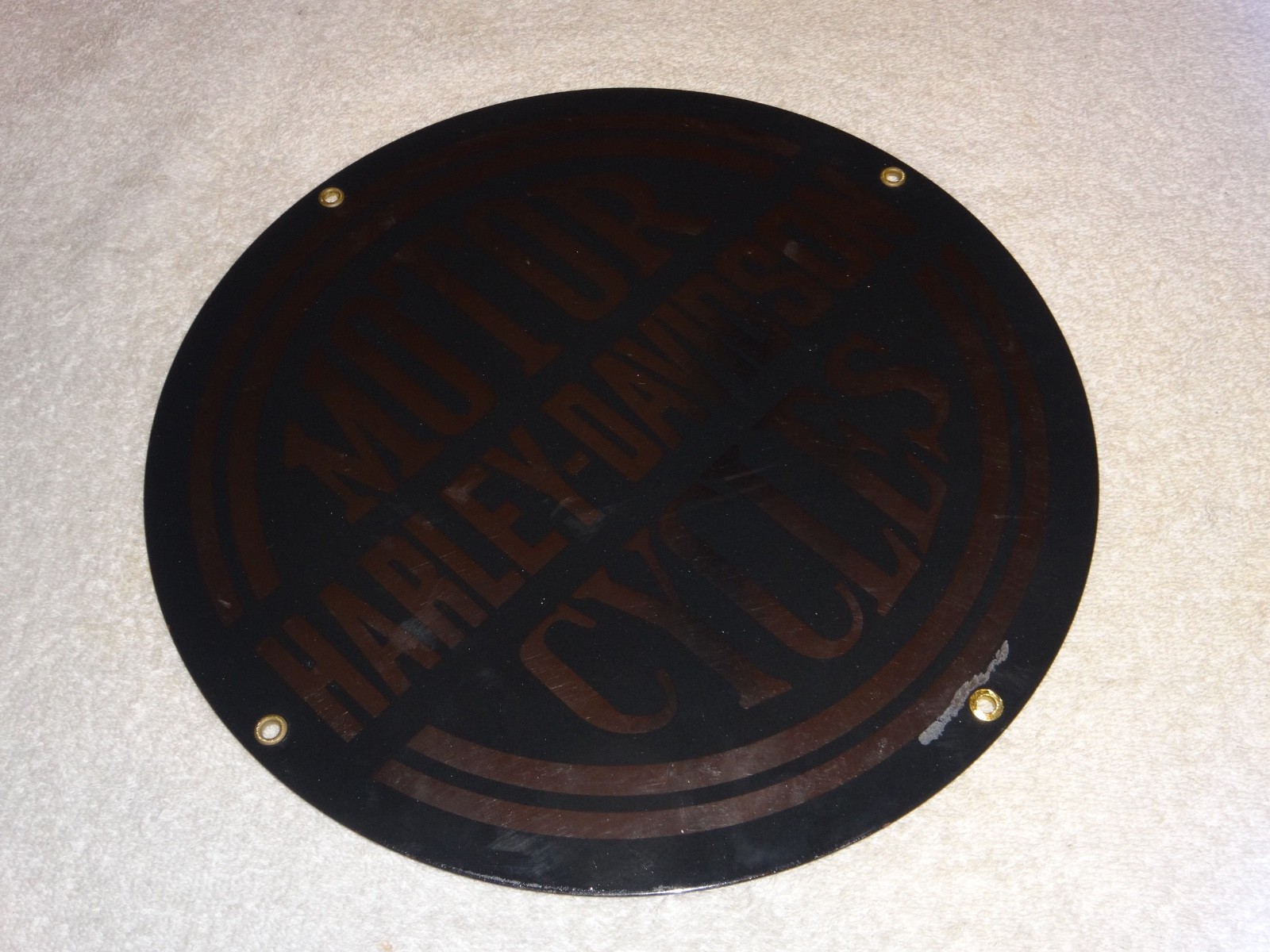 VINTAGE HARLEY DAVIDSON MOTORCYCLES 11 1/4" PORCELAIN METAL GASOLINE & OIL SIGN!