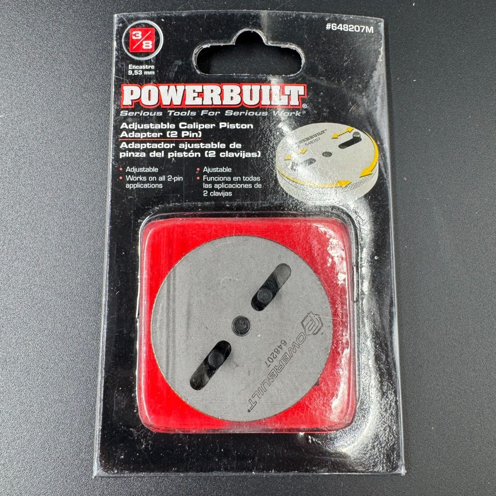 Powerbuilt Universal 2 Pin Adjustable Disc Brake Pad Caliper Piston Tool