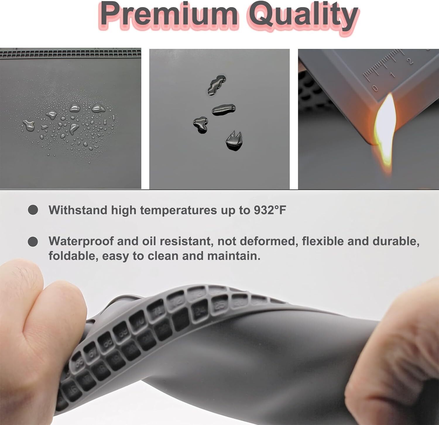 Large Silicone Soldering Mat BGA Gun Heat Resistant for Solder Station Magnetic