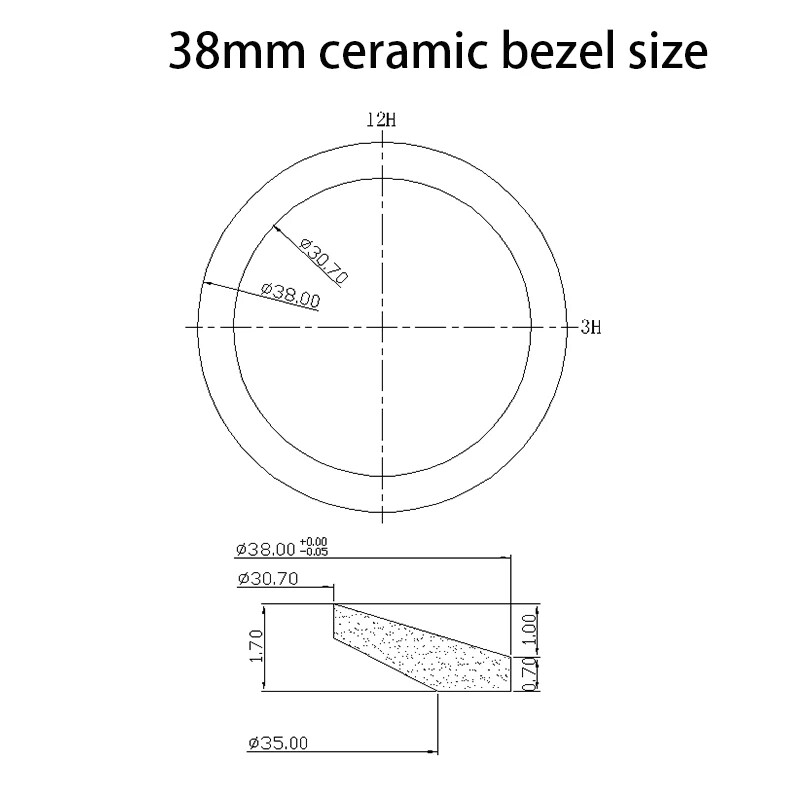 Ceramic Bezel Insert 38mm C3Luminous Men Watch Rings For Seiko Water ghost shell