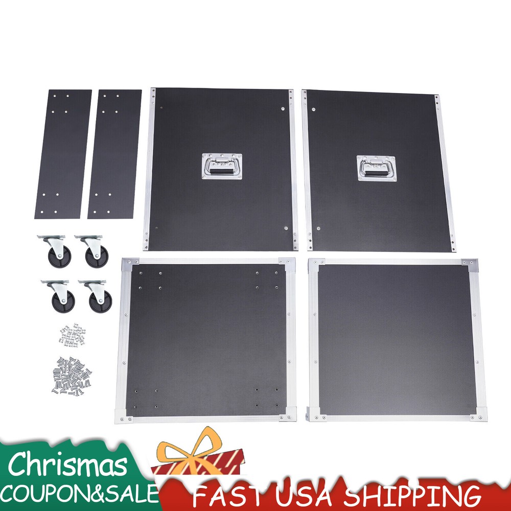 12U Cabinet Rolling Network Rack Audio Studio Video Telecom Equipment Rack Black
