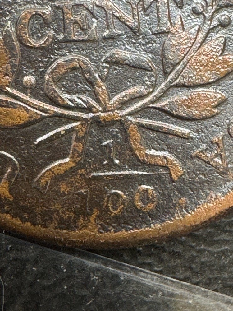 1807 Small Fraction Draped Bust Copper Large Cent 1C - Cleaned