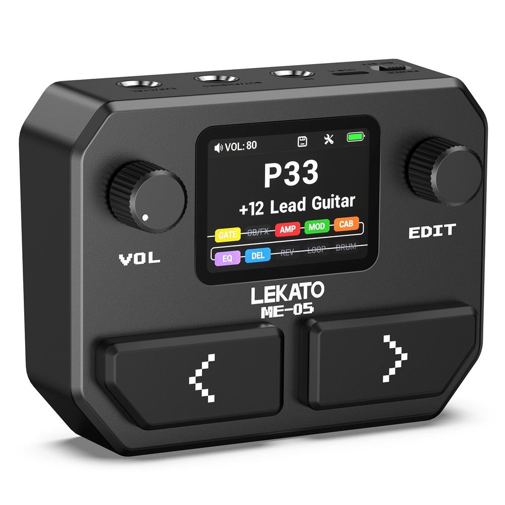 LEKATO Pocket Multi-Effects Guitar Pedal w/ 10 Effects Guitar Effects Processor