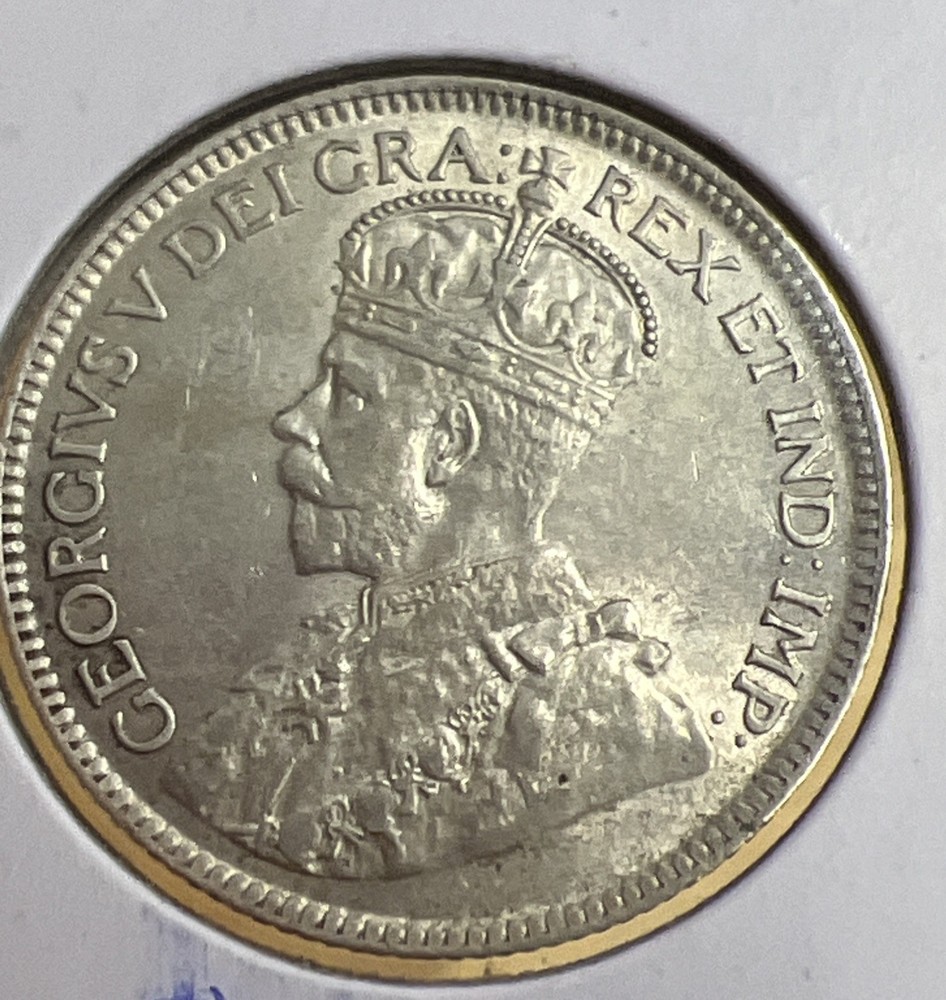1929 Canadian Silver 25 Cent Coin