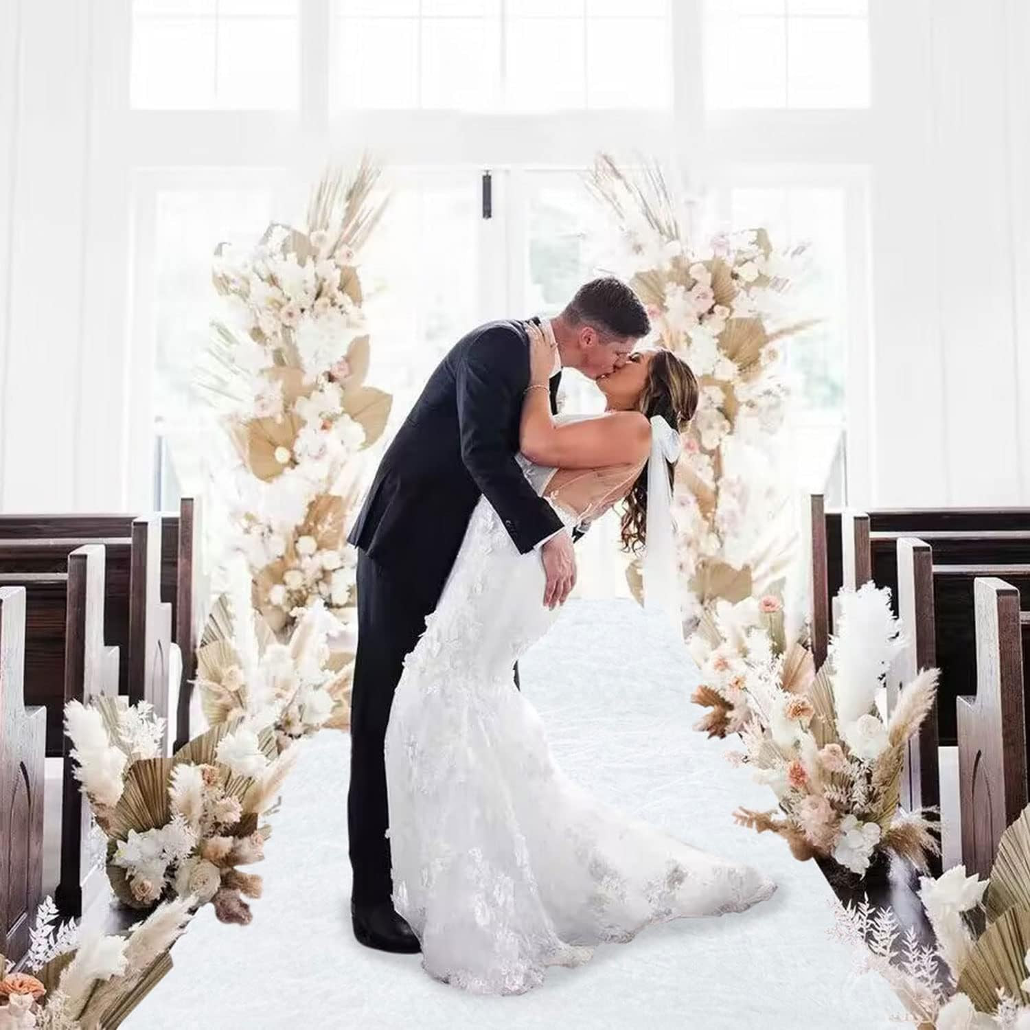 White Aisle Runner for Wedding Velvet Aisle Carpet 2Ftx15Ft Wedding Accessories