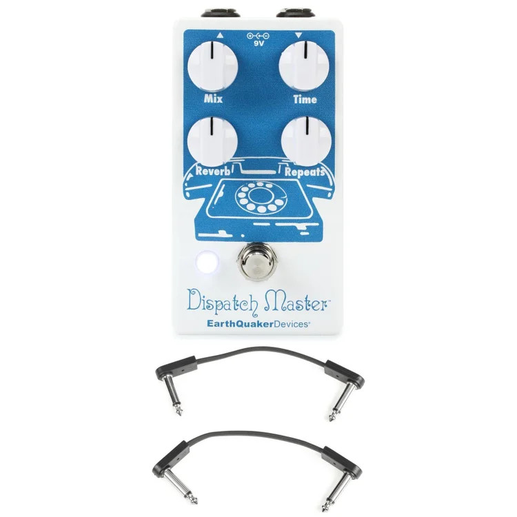EarthQuaker Devices Dispatch Master V3 Delay/Reverb Pedal with EBS Patch Cables