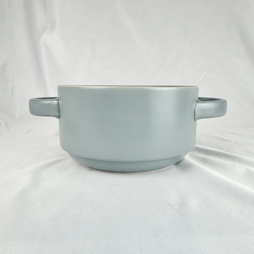 Mikasa ELLA Soup Bowl Double Handle Stacking Blue