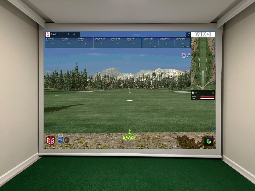 Motorized remote controlled retractable golf simulator impact screen Pro DIY