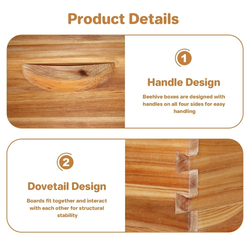 Langstroth Beehive Starter Kit - 20 Frame Box with 10 Deep & 10 Medium Frames