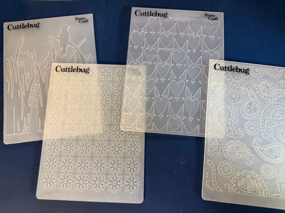 12 - Vintage Cuttlebug Provo Craft Embossing Folders A2 group 1