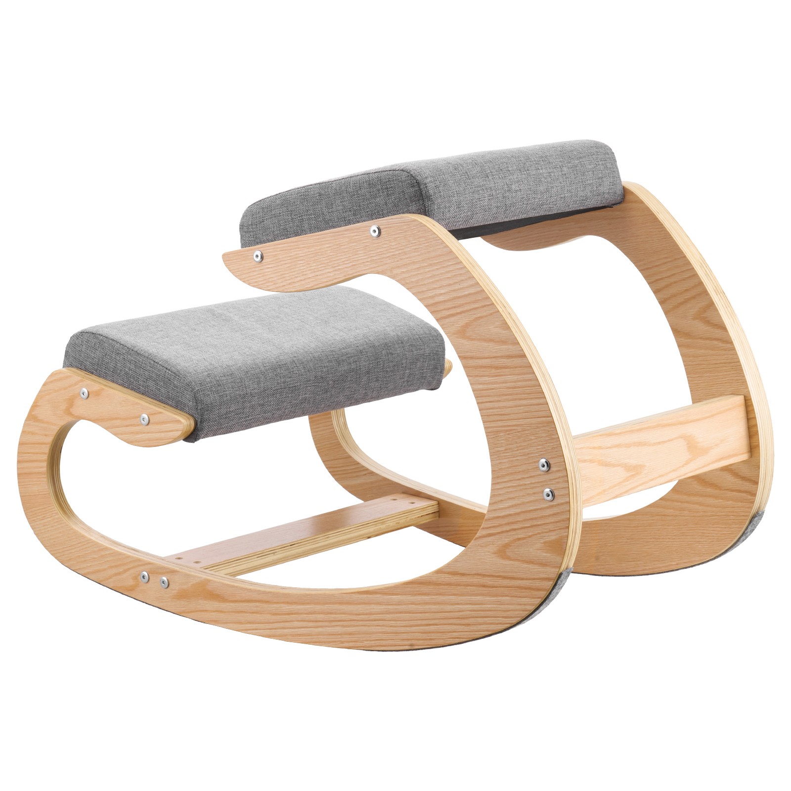 VEVOR Ergonomic Kneeling Chair with Thick Cushions Adjustable Height Gray