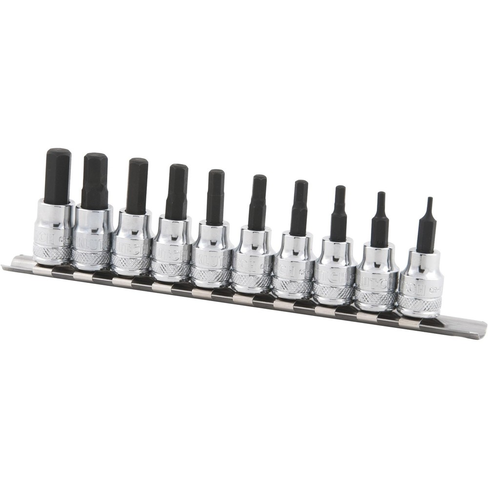 Klutch Hex Bit Socket Set, 10-Pc., Metric