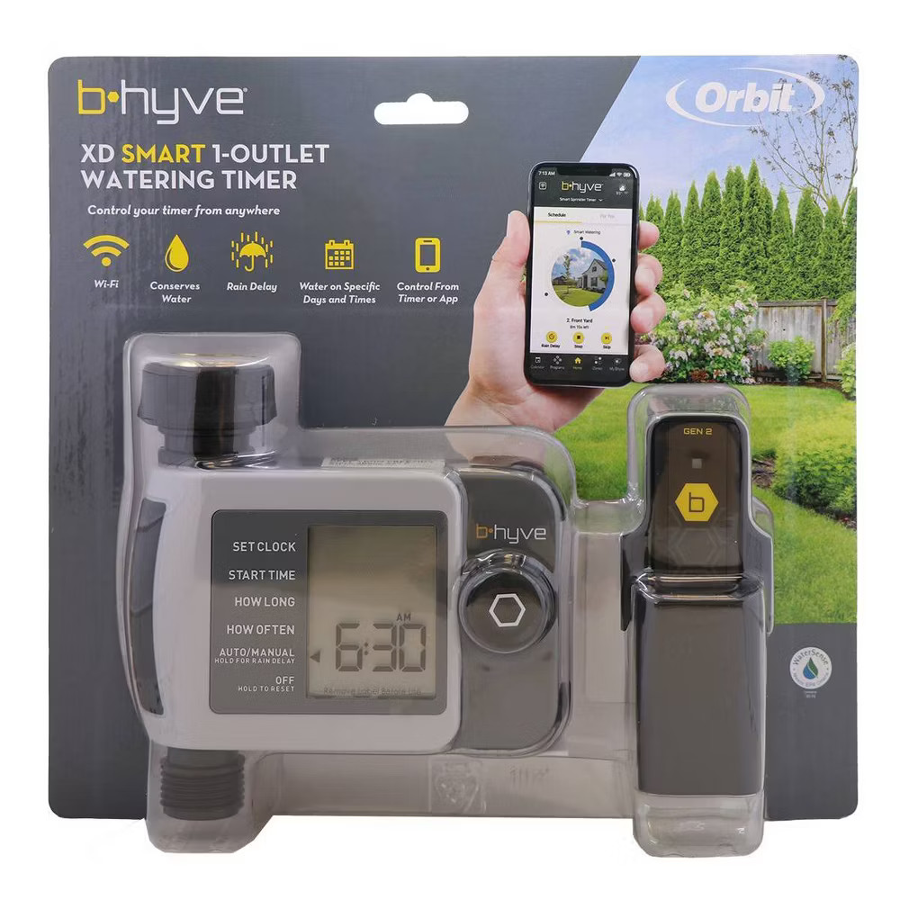Orbit B-hyve XD Bluetooth 1-Outlet Hose Faucet Timer Watering Sensors,
