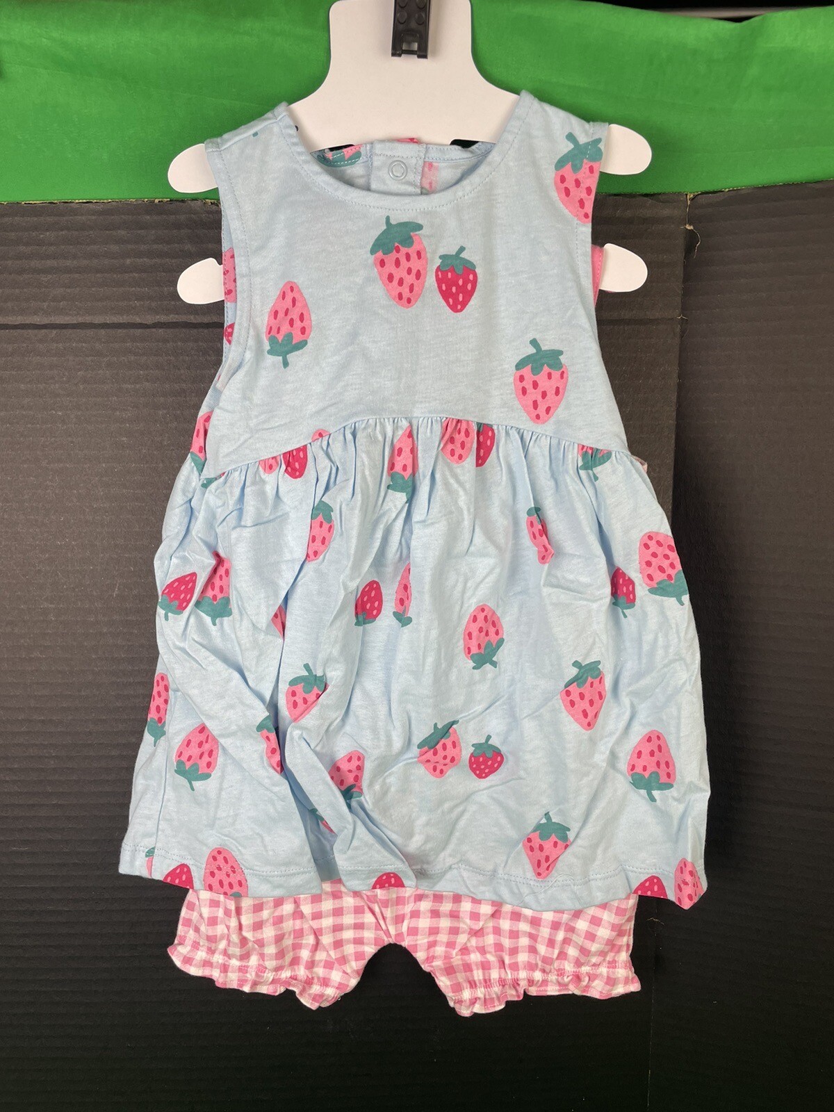 Carter's Girls Toddler 3 Piece Cotton Bodysuit Dress Set 3 Months Pink