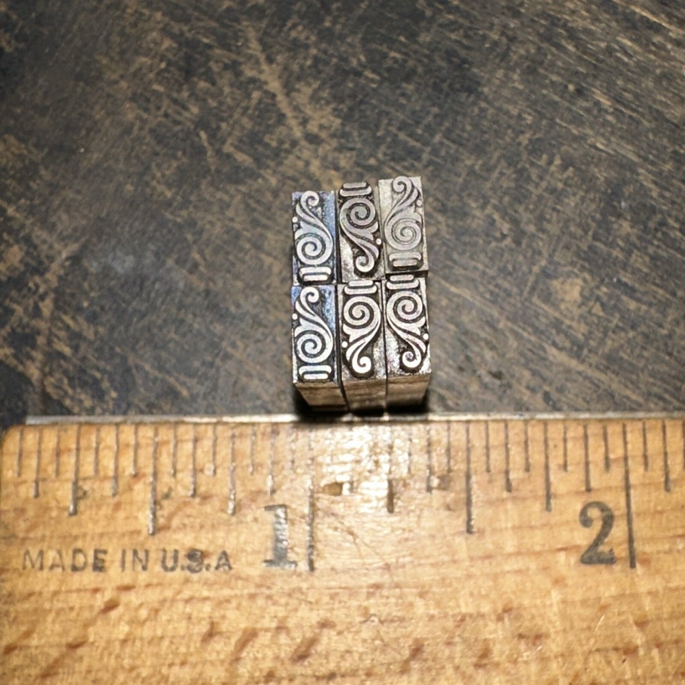 Printing Blocks “ 6 Ornamental Borders “ Small Lead Dingbats
